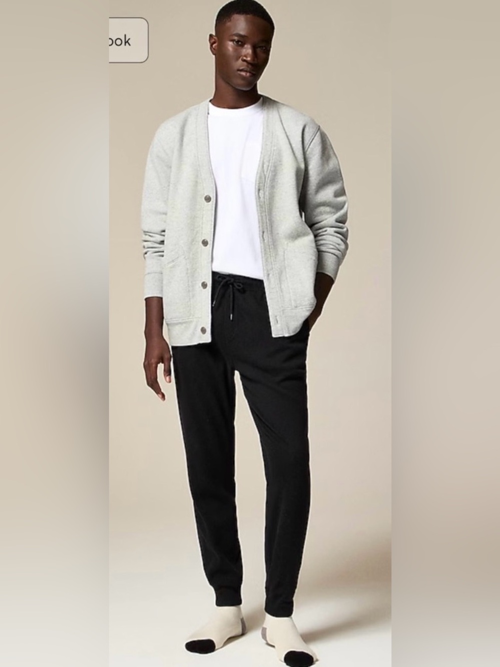 J.Crew Heritage brushed rib-knit jogger pant in black